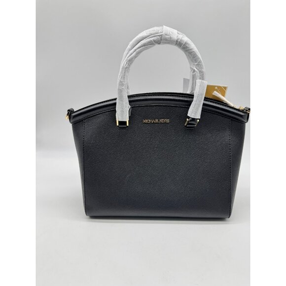 MICHAEL KORS Yara saffiano leather large dome satchel crossbody bag -Black - Picture 2 of 6